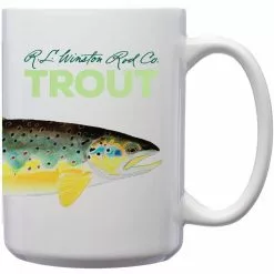 Winston White Mug With Brown Trout 15 OZ