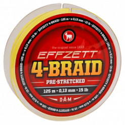 DAM – Effzett 4-Braid – Pre-stretched – Yellow 125 M – SUPERPROMO