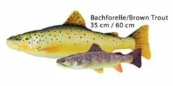 Textile Fish Pillow -Roofvis Shop brown20trout 3